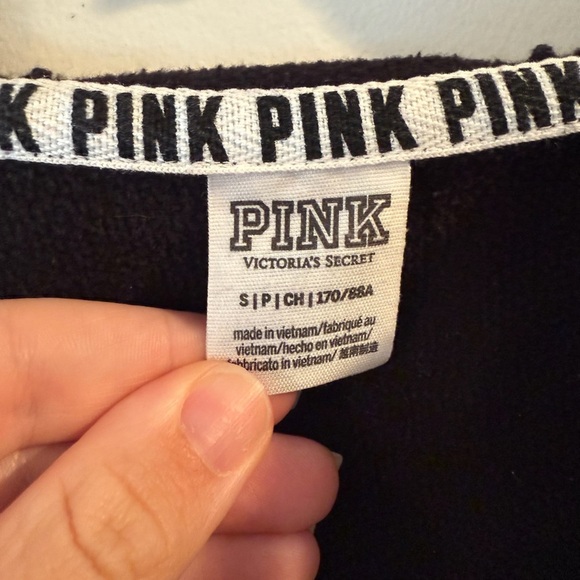 PINK VS black hooded sweatshirt Sz S - Picture 3 of 5
